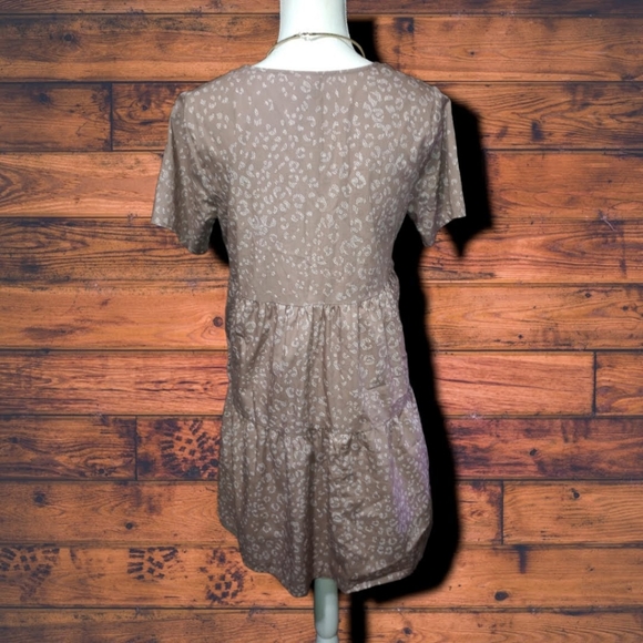 Brown Tiered Dress w/Dotted Leopard Print - Picture 2 of 7